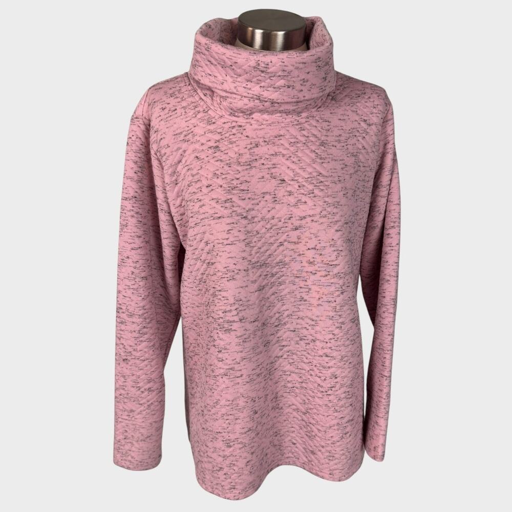 RBX Womens Large Turtleneck Sweatshirt 100% Polyester Pink Heather